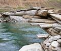 Wooden bridge over river Kunhar.