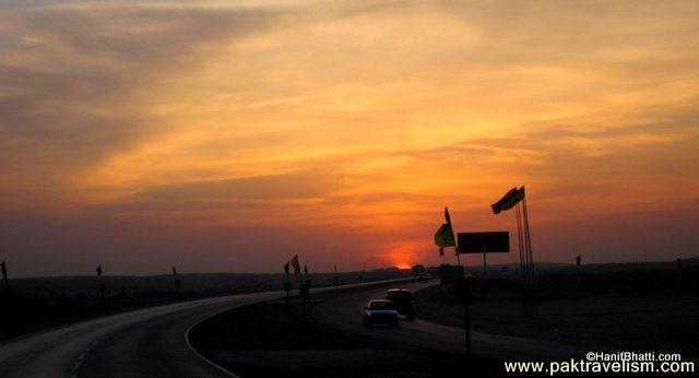 Sunset Sukkur Bypass.