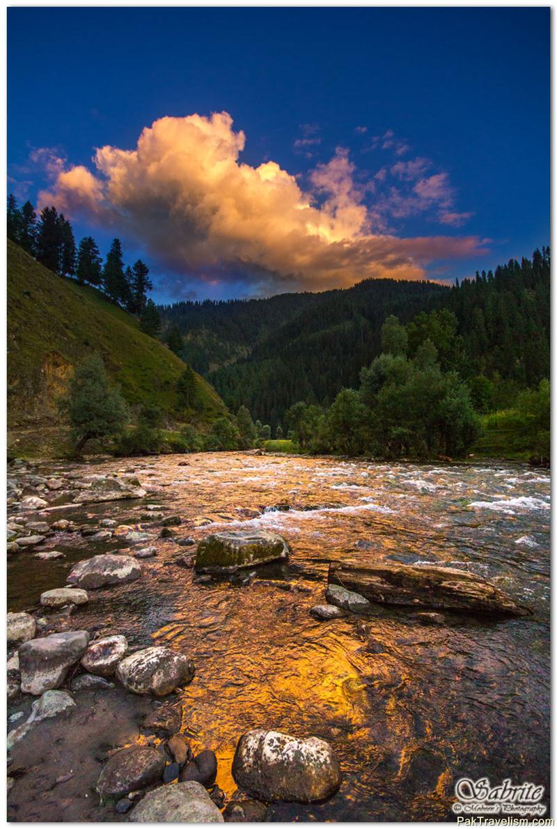 Golden reflections at Gagai nallah, Taobutt, Neelum Valley